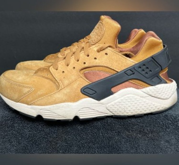 Authentic Nike Air Huarache Prm Wheat Black Light Bone Suede