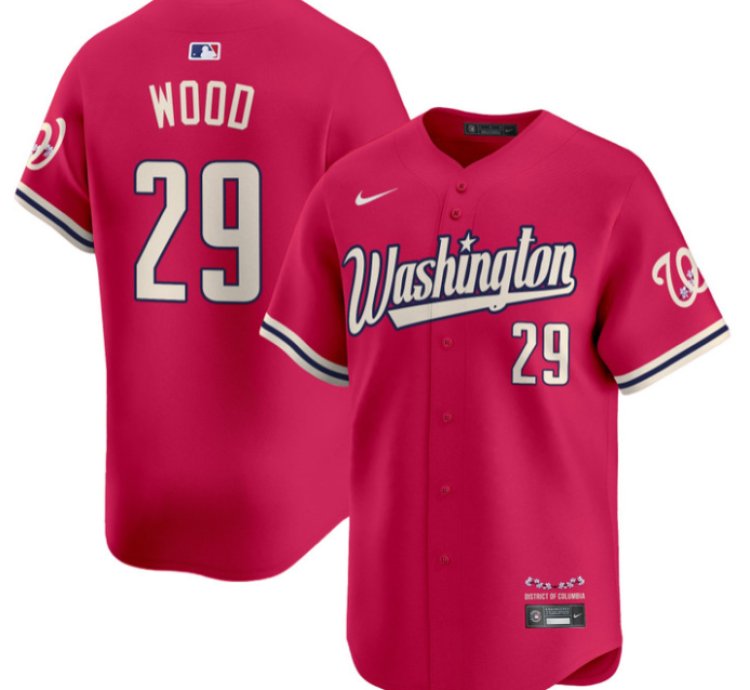James Wood Jersey 29 Washington Nationals Vapor Limited All Stitched Pink