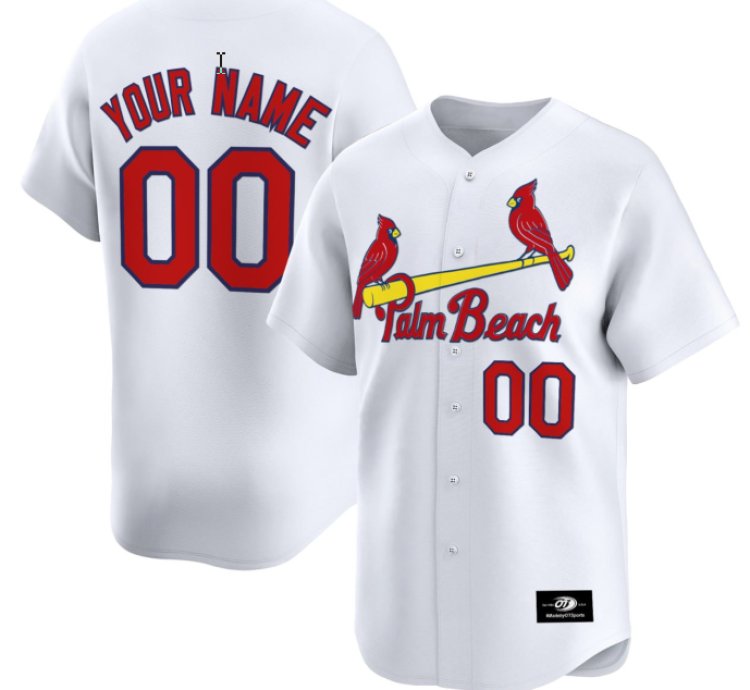 Custom Palm Beach Cardinals Jersey Name And Number White All Stitched
