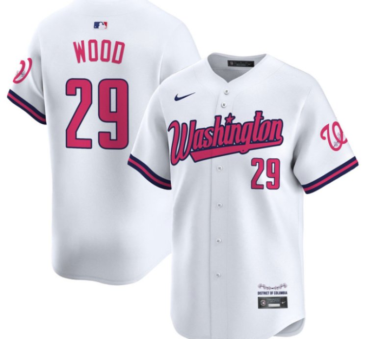 James Wood Jersey 29 Washington Nationals Vapor Limited All Stitched White