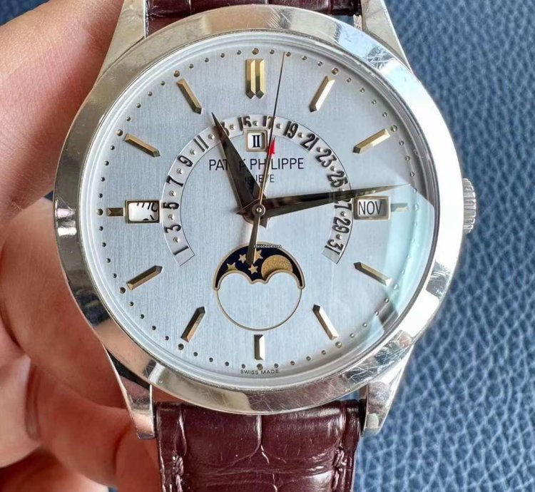 Patek Philippe Perpetual Calendar Platinum Automatic Watch 39 5mm Perpetual Calendar Grand Complications
