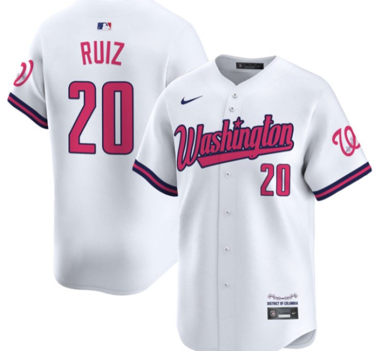 Keibert Ruiz Jersey 20 Washington Nationals Vapor Limited All Stitched White
