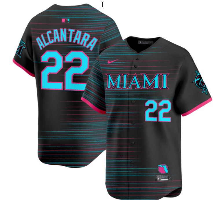 Sandy Alcantara Jersey 22 Miami Marlins 2025 City Connect Vapor Premier Limited Stitched