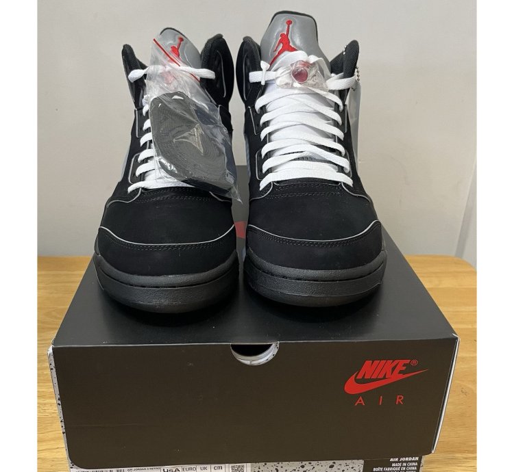 Men Size 10 Air Jordan 5 Black Metallic Reimagined 2025