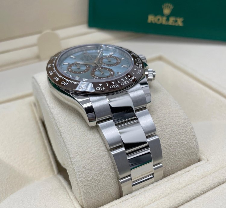 Rolex Daytona Unworn 116506 Daytona Platinum Ice Blue Index Dial 40mm Oyster Bracelet Ceramic
