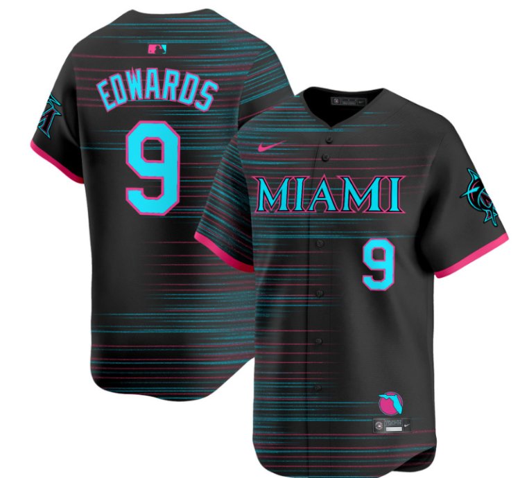 Xavier Edwards Jersey 9 Miami Marlins 2025 City Connect Vapor Premier Limited Stitched