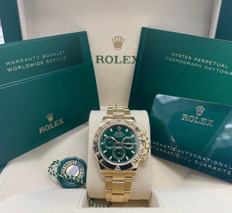 Rolex Daytona Unworn 116508 Cosmograph Daytona 18k Yellow Gold Oyster Bracelet 40mm Green Dial