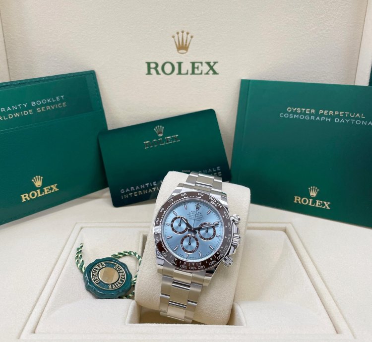 Rolex Daytona Unworn 126506 Daytona Platinum Ice Blue Index Dial 40mm Oyster Bracelet Ceramic