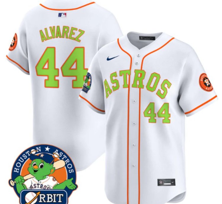 Yordan Álvarez Jersey 44 Astros Orbit Patch Vapor Premier Limited V2 Stitched White