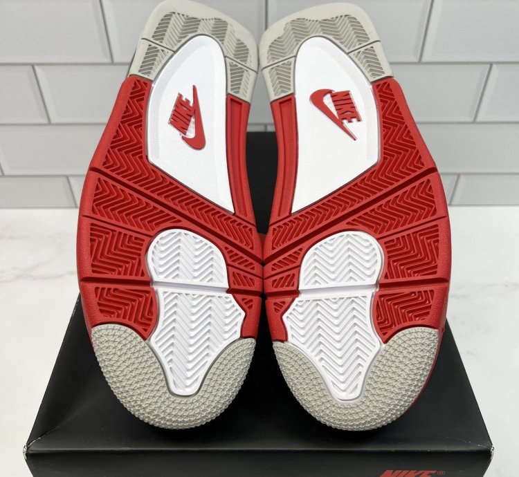 New Nike Retro Air Jordan Red White Fire 4s 4 Mens Men
