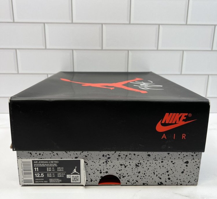 New Nike Retro Air Jordan Red White Fire 4s 4 Mens Men