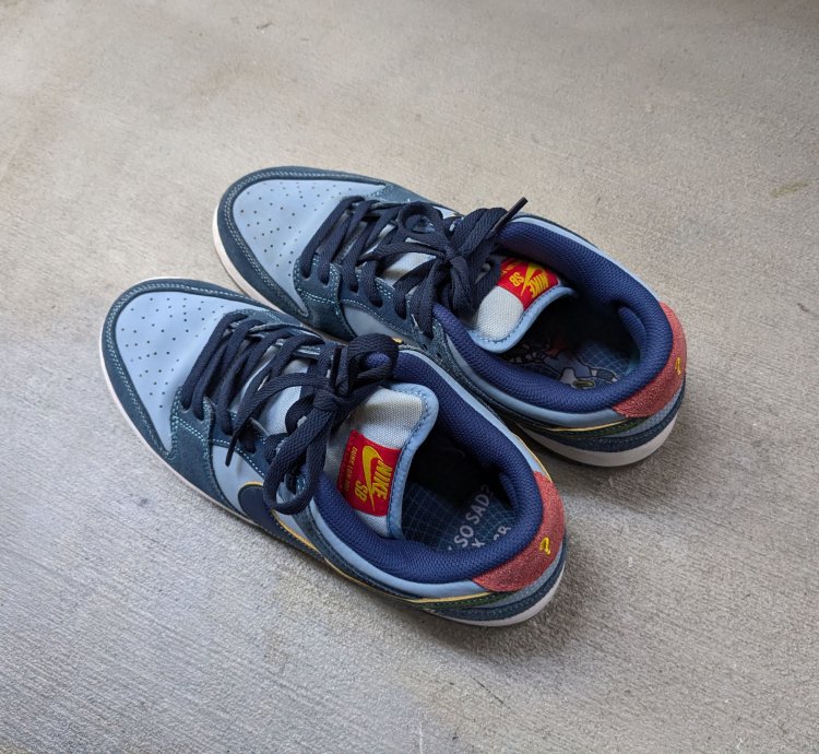 Nike Sb Dunk Low Pro Why So Sad Blue Suede Dx5549-400