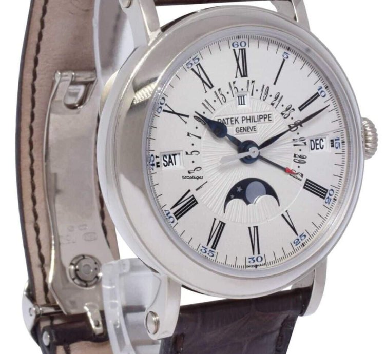 Patek Philippe Perpetual Calendar Retrograde 18k White Gold 38mm Watch 5159g