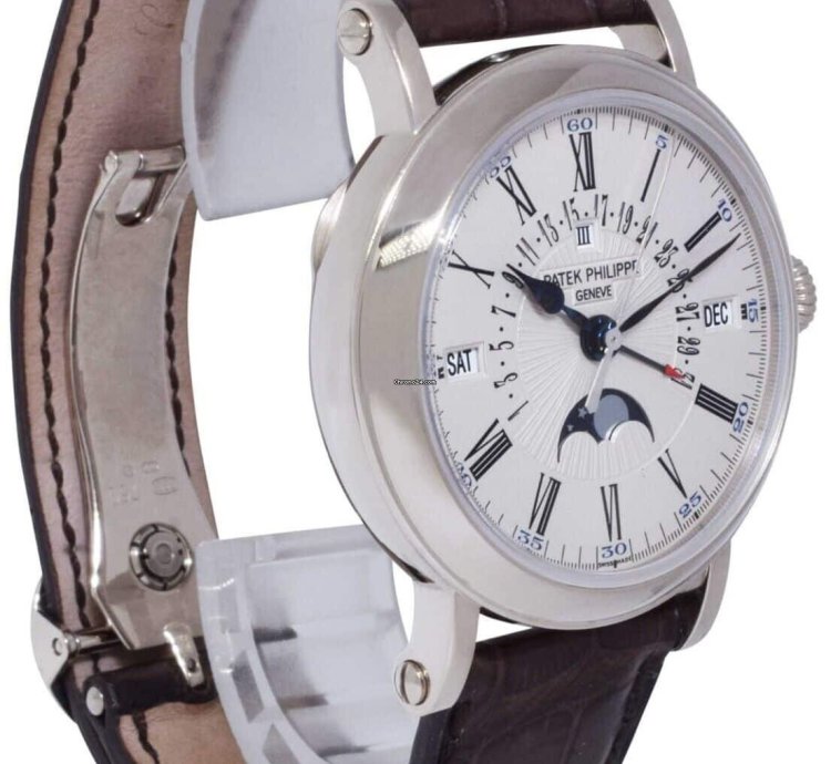 Patek Philippe Perpetual Calendar Retrograde 18k White Gold 38mm Watch 5159g