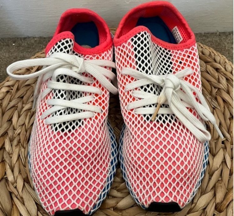 Adidas Deerupt Runner Running Shoes Size 8 Cq2624 Red Mesh