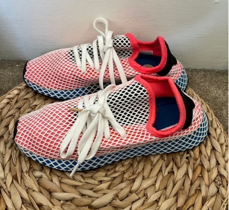 Adidas Deerupt Runner Running Shoes Size 8 Cq2624 Red Mesh