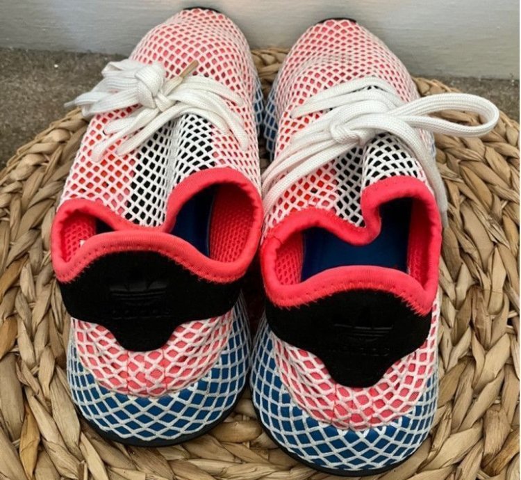 Adidas Deerupt Runner Running Shoes Size 8 Cq2624 Red Mesh