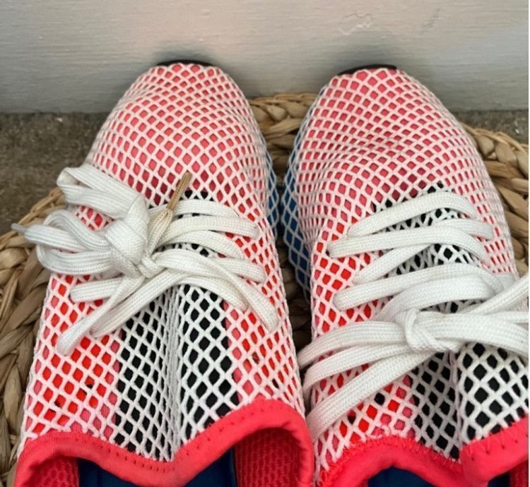 Adidas Deerupt Runner Running Shoes Size 8 Cq2624 Red Mesh