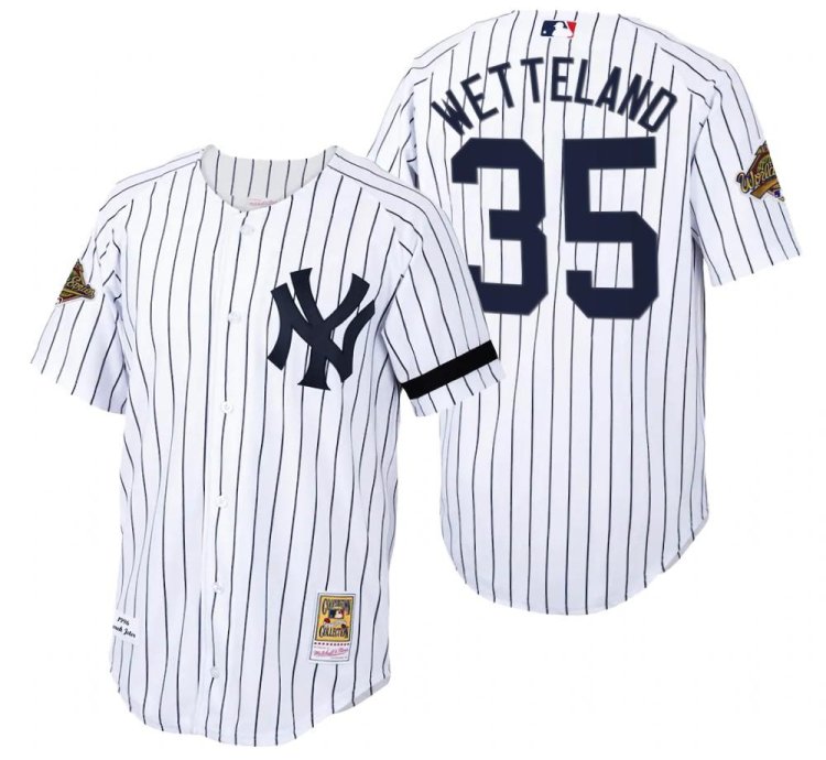 New York Yankees John Wetteland White 1996 World Series Throwback Jersey