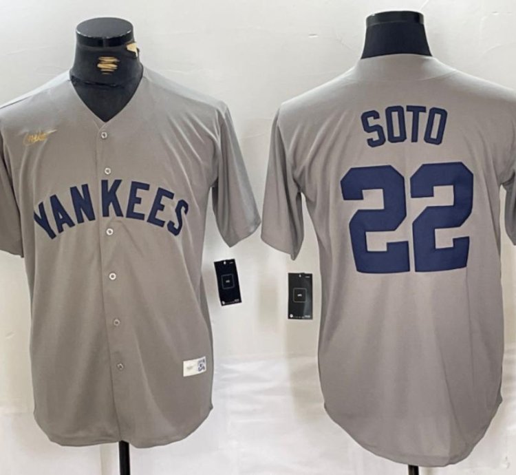 New York Yankees Juan Soto Gray Throwback Jersey