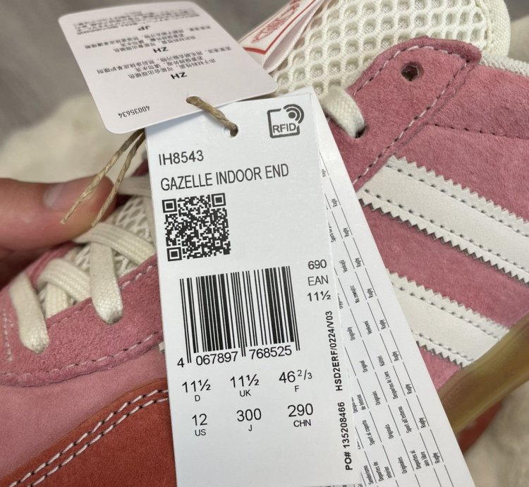 Adidas End Indoor Gazelle Laundromat Pink White Size 12