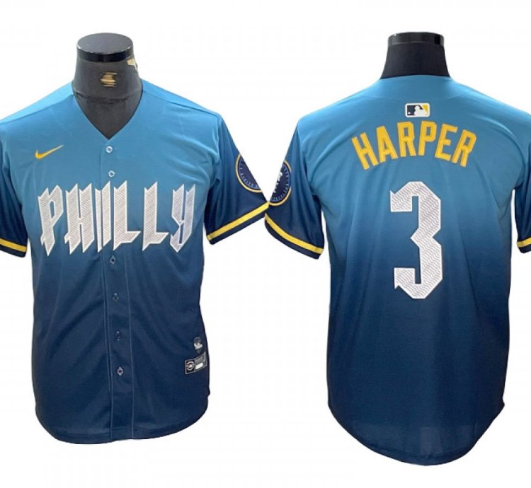 Philadelphia Phillies 3 Bryce Harper City Connect Limited Jersey - Bue