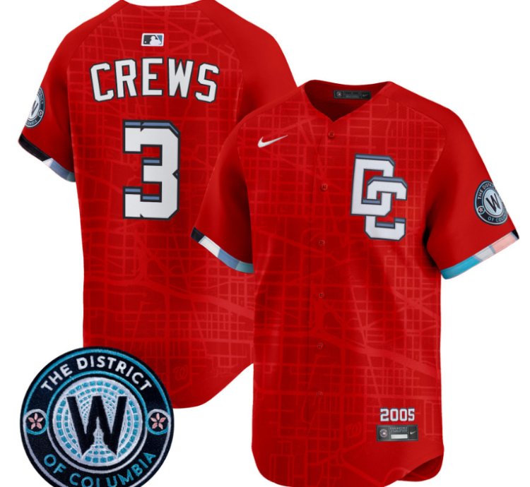 Dylan Crews Jersey 3 Washington Nationals 2025 City Connect Vapor Premier Limited Stitched Red