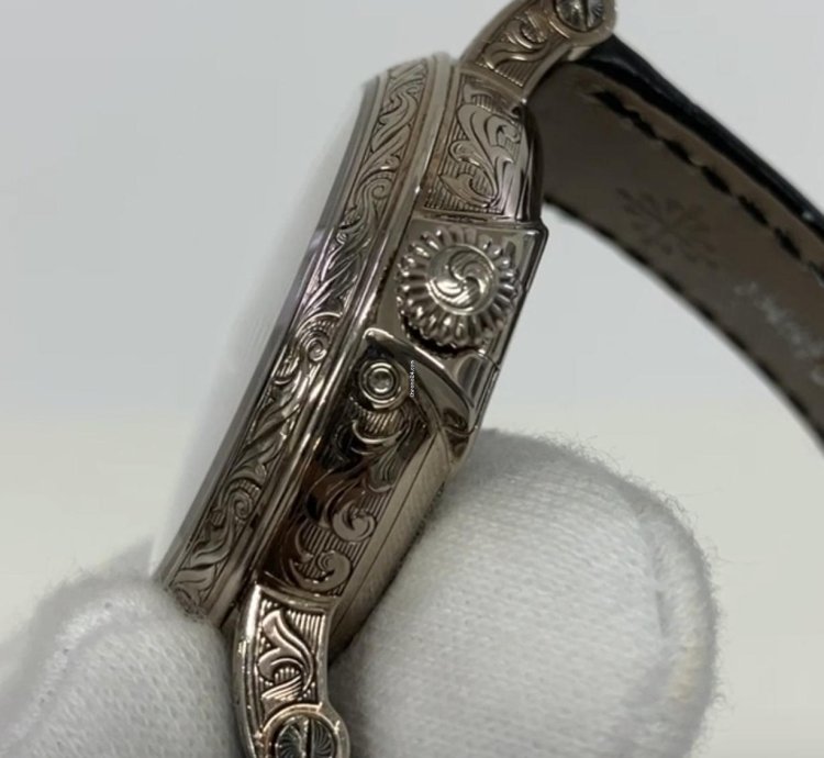 Patek Philippe Perpetual Calendar Retrograde Perpetual Calendar 42mm Wg - White Dial - Leather Strap 5160 500g-001