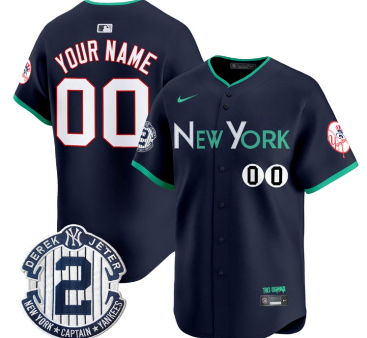 Custom New York Yankees Jersey City Connect Vapor Premier Limited Stitched Navy