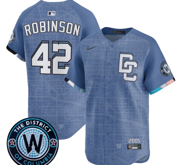 Jackie Robinson Jersey 42 Washington Nationals 2025 City Connect Premier Limited Stitched Blue