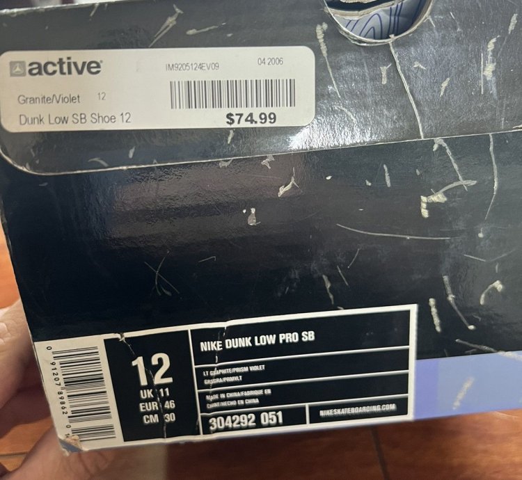 Nike Sb Dunk Low Purple Pigeon Og Box
