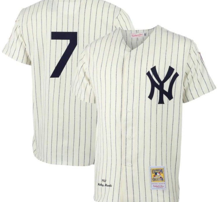 New York Yankees Mickey Mantle Cream 1951 Throwback Jersey
