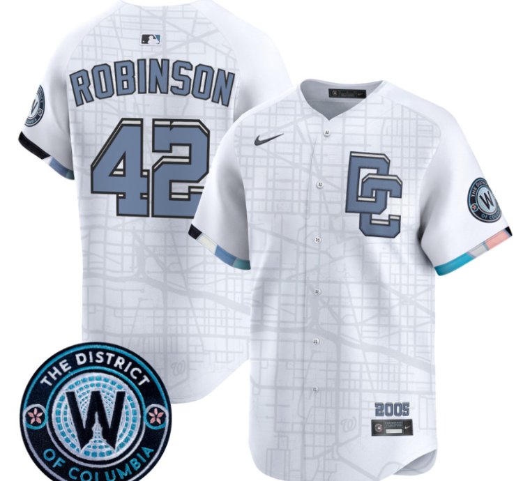 Jackie Robinson Jersey 42 Washington Nationals 2025 City Connect Premier Limited Stitched White