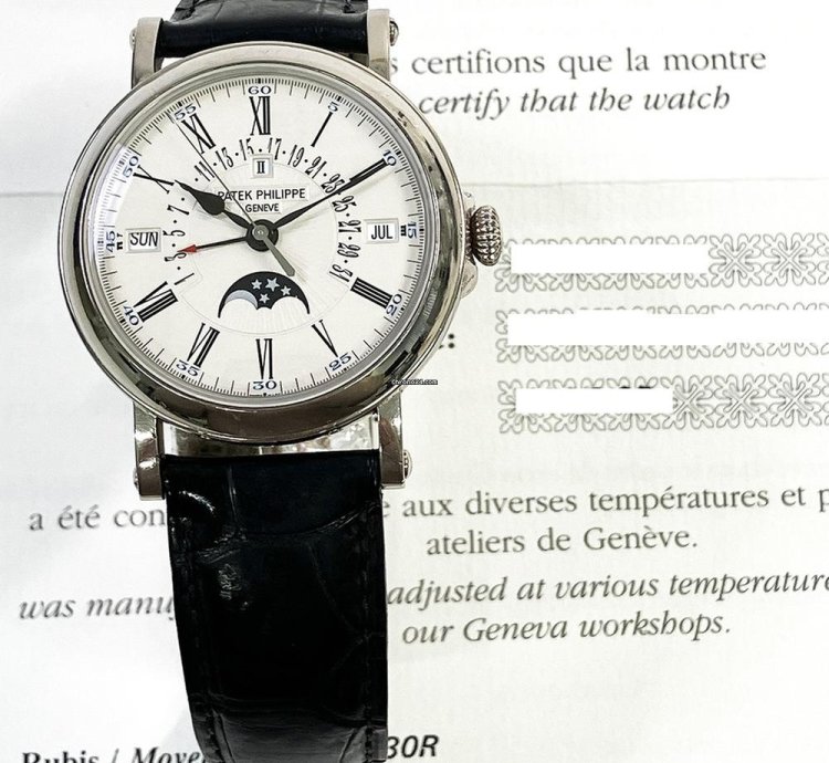 Patek Philippe Perpetual Calendar Steel Silver Roman Dial 5159g-001