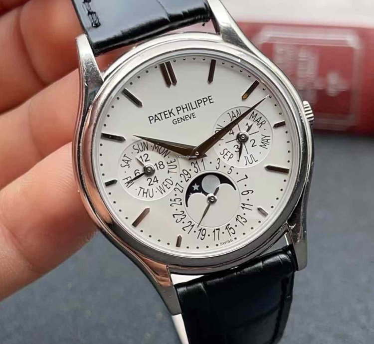 Patek Philippe Perpetual Calendar White Gold Automatic Watch 37mm