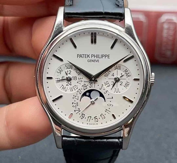 Patek Philippe Perpetual Calendar White Gold Automatic Watch 37mm