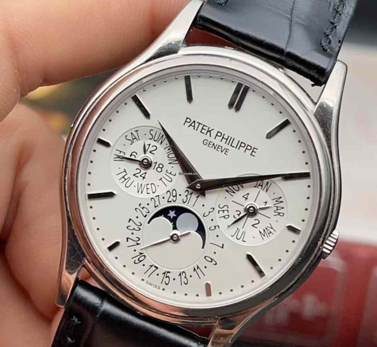 Patek Philippe Perpetual Calendar White Gold Automatic Watch 37mm