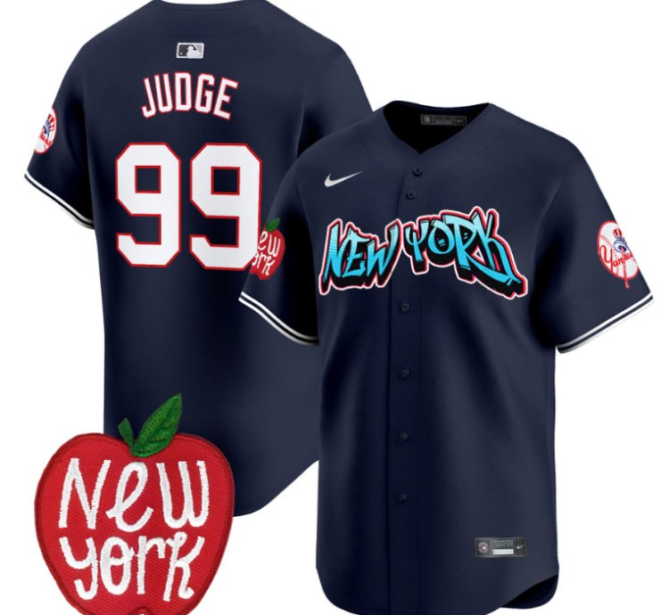 Aaron Judge Jersey 99 New York Yankees Apple Patch Vapor Premier Limited Stitched Navy