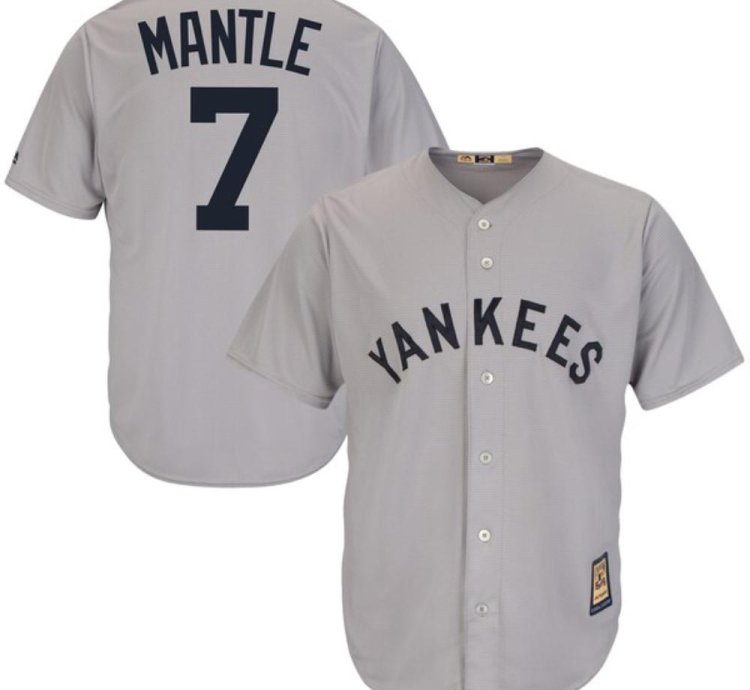 New York Yankees Mickey Mantle Gray Throwback Jersey