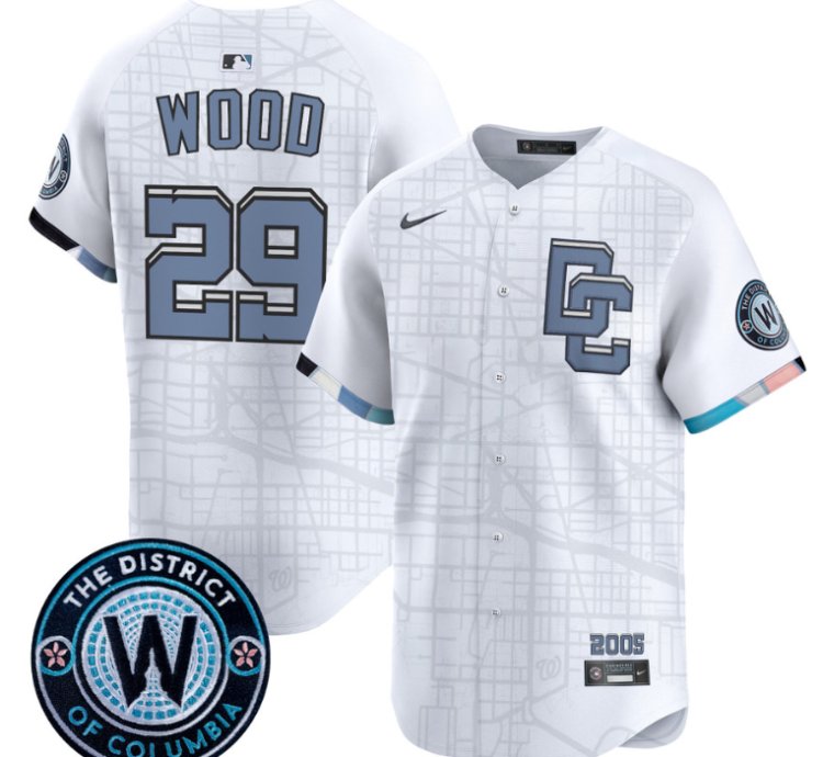 James Wood Jersey 29 Washington Nationals 2025 City Connect Premier Limited Stitched White