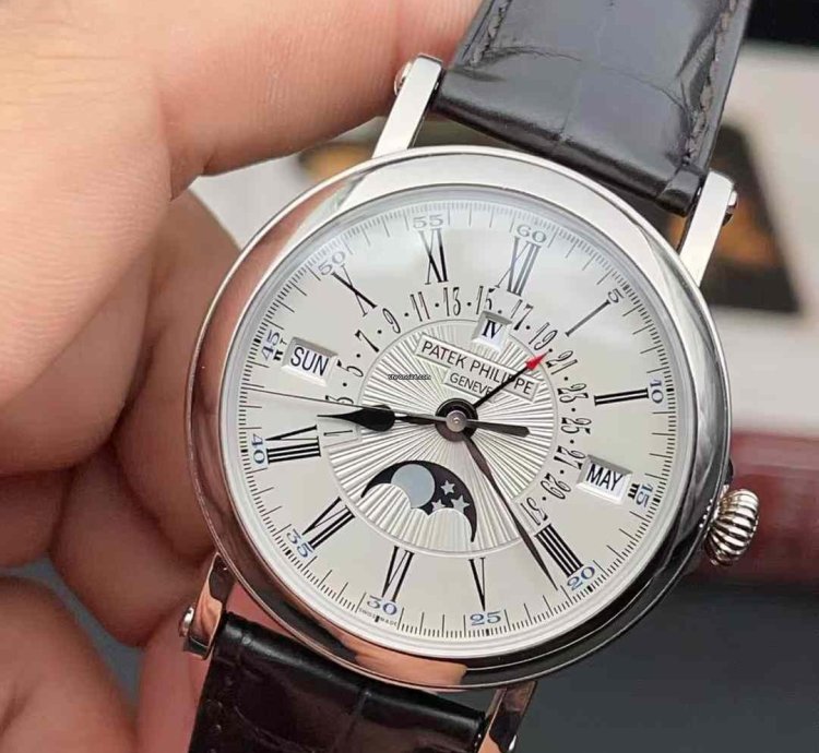Patek Philippe Perpetual Calendar White Gold Automatic Watch 38mm Perpetual Calendar