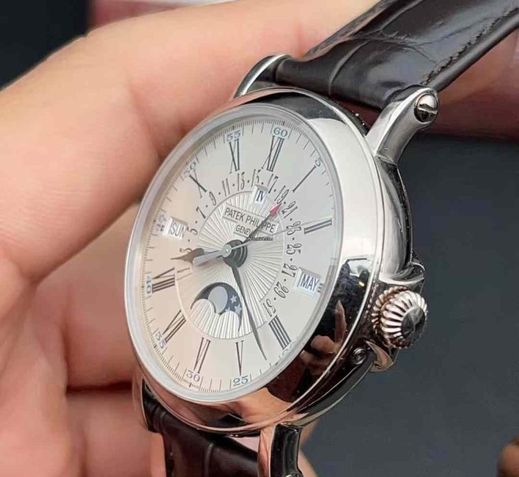 Patek Philippe Perpetual Calendar White Gold Automatic Watch 38mm Perpetual Calendar