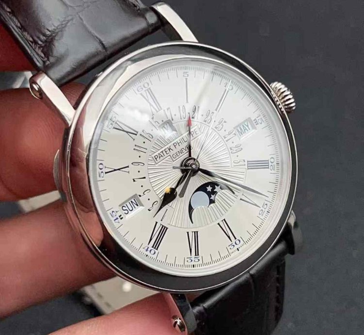Patek Philippe Perpetual Calendar White Gold Automatic Watch 38mm Perpetual Calendar