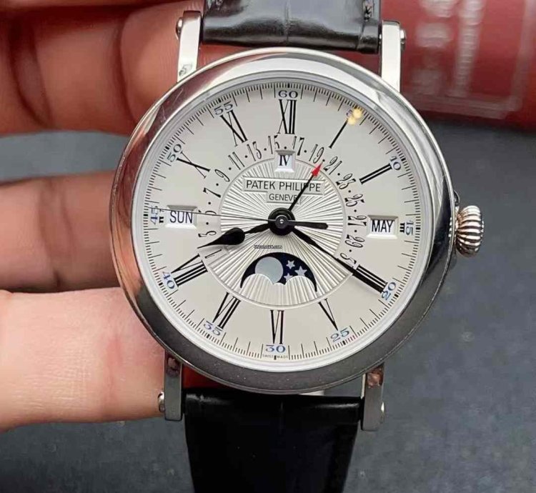 Patek Philippe Perpetual Calendar White Gold Automatic Watch 38mm Perpetual Calendar