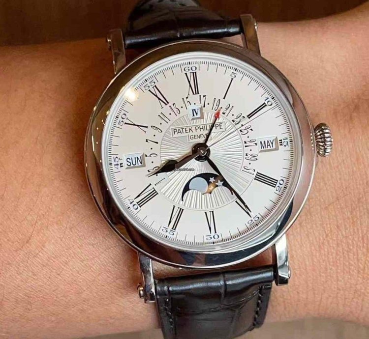 Patek Philippe Perpetual Calendar White Gold Automatic Watch 38mm Perpetual Calendar