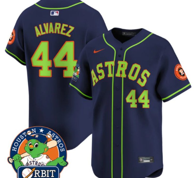 Yordan Álvarez Jersey 44 Astros Orbit Patch Vapor Premier Limited V2 Stitched Navy