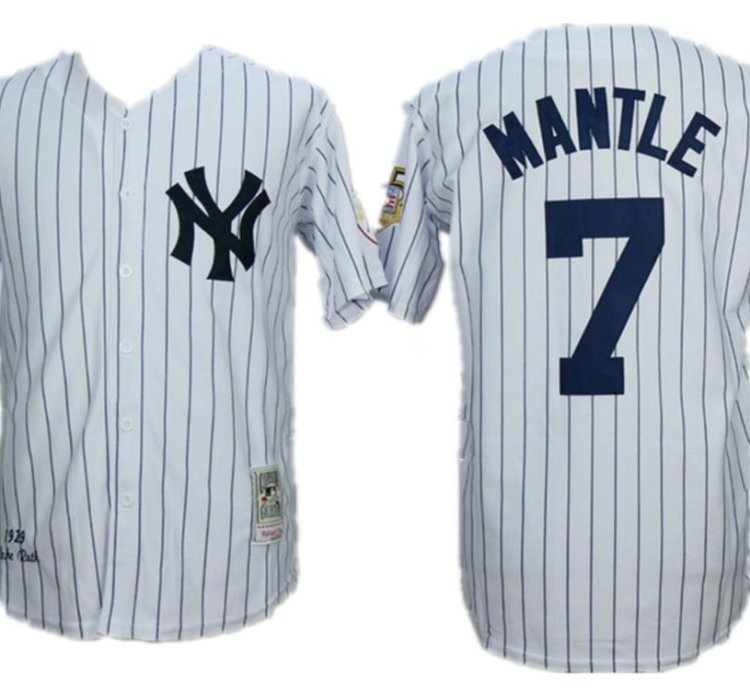 New York Yankees Mickey Mantle White 1929 Throwback Jersey