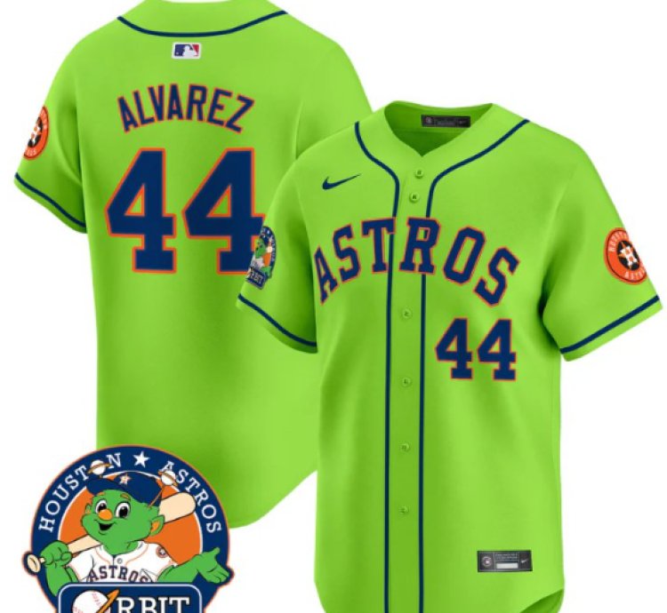 Yordan Álvarez Jersey 44 Astros Orbit Patch Vapor Premier Limited V2 Stitched Green