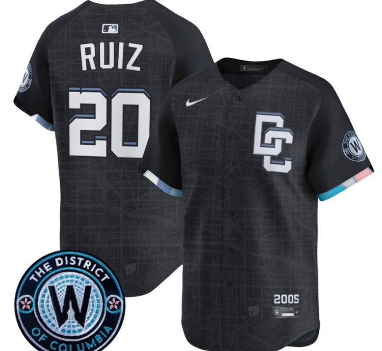 Keibert Ruiz Jersey 20 Washington Nationals 2025 City Connect Premier Limited Stitched Navy