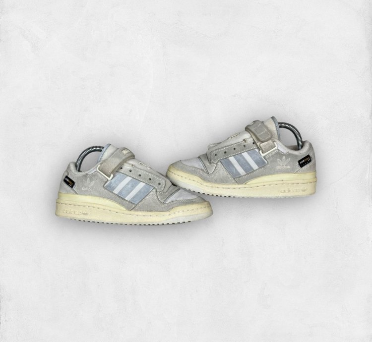 Adidas Forum Low Mens Off White Silver Metallic Sneakers 5 5